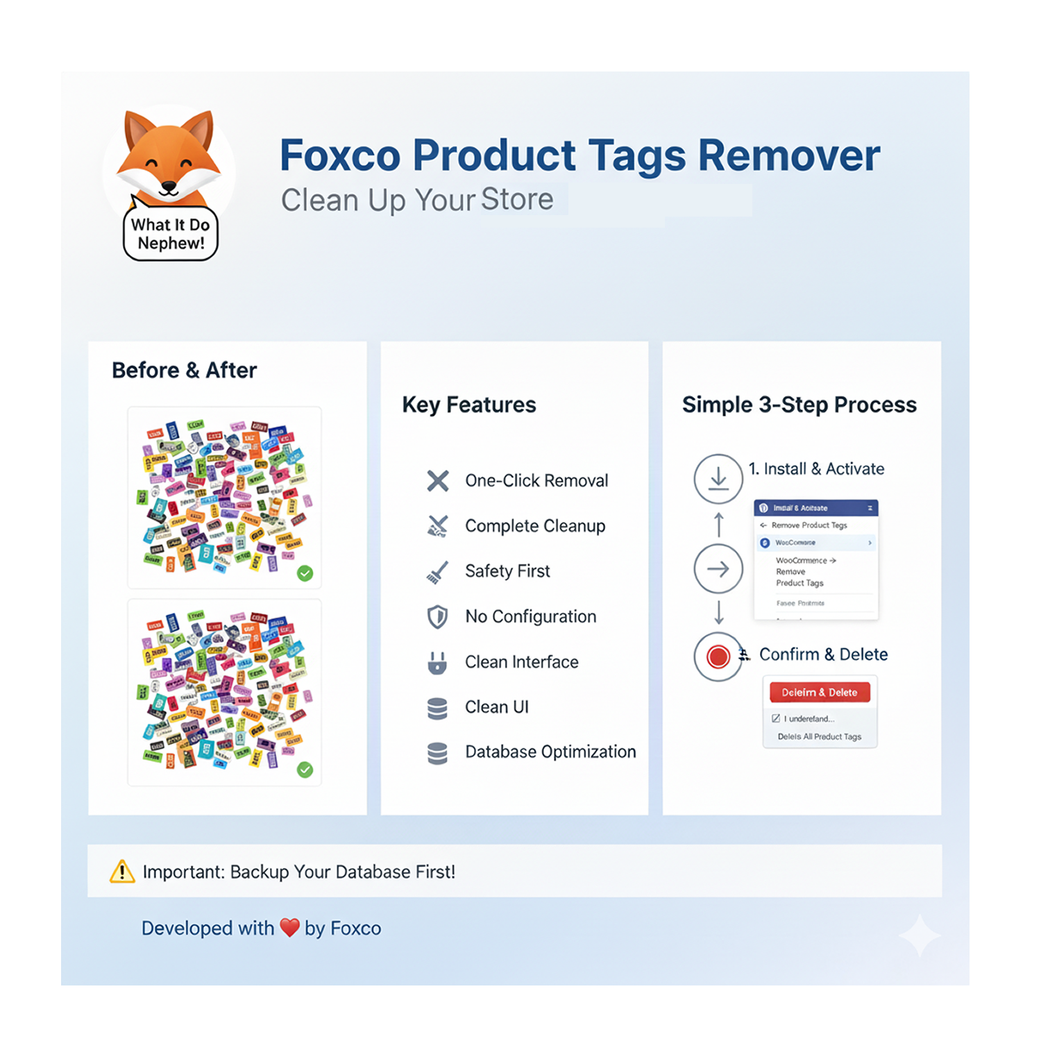 Foxco WooCommerce Product Tags Remover