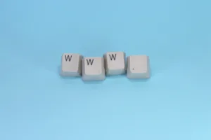 Www is spelled with keyboard keys.
